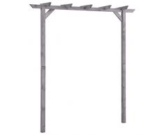 PURADAY Pergolato da Giardino Grigio 200x40x205 cm in Legno di Pino Impregnato Pergola Cortile Forma Base Stabile Piante Rampicanti Decorazione della Terrazza Zona di Riposo Assemblaggio è Semplice