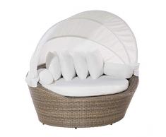 Beliani Divano da Giardino - Sofa da Giardino in Rattan Marrone Chiaro - Sylt
