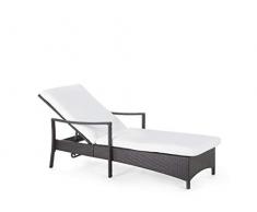 Beliani Lettino da Giardino in Rattan Marrone VASTO