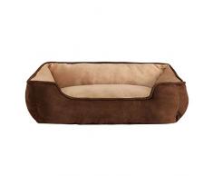 Dibea Letto Cani 2 in 1 Cuscino Cani Cestino Cani (L) 110 x 80 cm Marrone/Beige