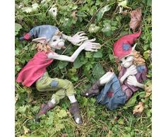 Pixie Coppia Targhe da parete Boy & Girl magico da giardino di alta qualità Decor Scultura elfo fate e bambini Set di 2 altezza: 20 cm