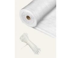 Pinto FERRAMENTA Rete Ombreggiante Bianca Telo Telone Recinzioni Giardino Balconi Rete Metallica Privacy Frangivista Frangisole Esterno 90% Copertura Oscurante Ombra +100 Fascette (H1X20MT)