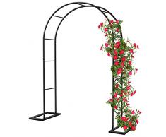 Xverycan Arco da Giardino per Rose Rampicanti Metallo, 188x230cm Arco Sostegno Supporto per Piante Rampicanti in Ferro Graticcio, Garden Pergola Per Decorazioni Nozze Esterni e Interni (Nero)