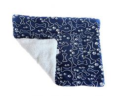 Hoylson Copertine in Pile per Cani Gatto Animali Domestici Cucciolo Coperta Soffice Lavabile(Blu,50 * 32 cm)