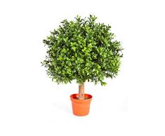 artplants.de Cespuglio di bosso Artificiale Tom con Fusto, 430 Foglie, 45cm, Ø 30cm - Pianta in Vaso/Bosso Decorativo