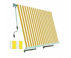 PAPILLON Tenda da sole per balcone con sistema a caduta BIANCO/GIALLO 250x250 cm