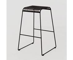 SKLUM Sgabello Alto in Rattan Sintetico (75,5 cm) Saon Nero