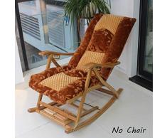 qwert Velluto Corallo Cuscini per Sedie A Dondolo Addensare Schienale Alto Cuscinetto della Sedia Patio Chaise Lounge Cuscino Ponte Vimini Sedia Rattan Cuscino del Sedile 132x52cm(52x20inch)