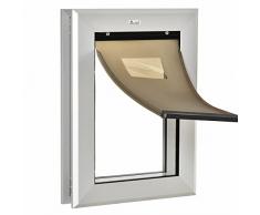 PawHut Porta Basculante per Cani e Gatti con Sistema di Blocco e Chiusura Magnetica, Gattaiola per Vetro e Porte, Sportello da 16.8x24.2cm