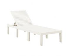 Lettino Prendisole, Lettino da Spiaggia Prendisole Divano Sdraio Lettino Prendisole in Plastica Bianco