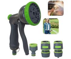 parpyon® Pistola Acqua Giardino DOCCETTA in Metallo 8 getti + RACCORDI Omaggio Pistola a spruzzo nebulizzatore Giardino Canna Acqua Giardino irrigazione (DOC2)