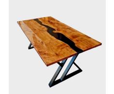 tavolo da pranzo in resina epossidica e legno