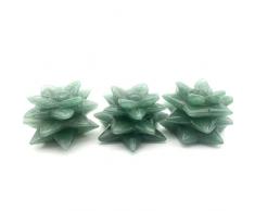 Cristallo di guarigione Reiki Cristallo di avventurina verde lucidato naturale Pianta grassa Campione di pietra di fiori Guarigione Decorazione domestica Cristalli curativi naturali Possono essere usa