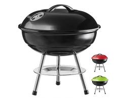 Micro BBQ grill grill compatto griglia da viaggio griglia a carbone griglia in acciaio inossidabile smaltato 38cm - nero