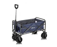 Sekey Carretto Pieghevole con Freno Carro Pieghevole Carriola Esterna Carrello per Spiaggia Adatta a Tutti i Terreni Rimorchio da Giardino Esterno Carrello da Trasporto, Blu scuro