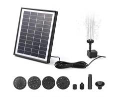 Fontana a Energia Solare, 6,5W Pompa Solare per Laghetto da Giardino Pompa dellAcqua con Pannello Solare 6 Fontane a Energia Solare Pompa per Laghetti da Giardino o Fontane a Zampillo