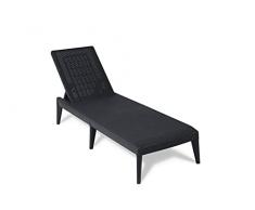 Toomax Lettino prendi sole reclinabile Numana, con finitura effetto rattan e schienale regolabile, anti-UV, Art. 950, dim. cm 60x186x29h (Antracite)