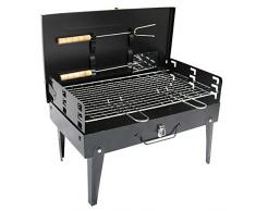 BBQ-- Barbecue Portatile Grill Barbecue Carbone Barbeque Giardino fornacella per arrosticini,per Picnic con Gli Amici, Riunione di Famiglia in Balcone e Giardino,47 * 26.5 * 21cm