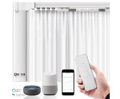 Quoya QL600 Binario elettrico intelligente per tende, motore motorizzato, lunghezza del binario regolabile, compatibile con Alexa, Google, Siri, Apple Watch (QL600, fino a 3 metri)