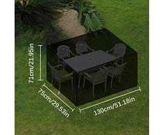 AWNIC Copertura Tavolo da Giardino Telo Copri Tavolo Sedie 4 a 6 Posti Resistente allo Strappo Impermeabile 210D Oxford 130X75X71cm