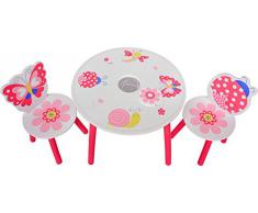IB-Style - Set di mobili per Bambini Papillon | 6 Combinazioni | Set Composto da Tavolo per Bambini e 2 sedie