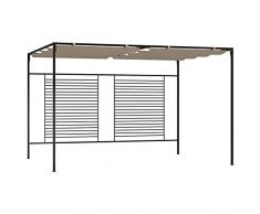 Tidyard Gazebo Pergola da Giardino 3x4x2,3 m 180 g/m² Telo Scorrevole Poliestere Impermeabile Struttura in Acciaio con Tetto a Scomparsa