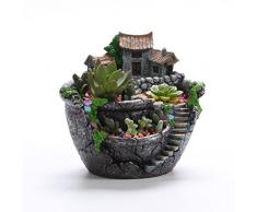 PIXNOR Vaso per piante fiore fioriera Bonsai trogolo casella pianta Giardino (argento)