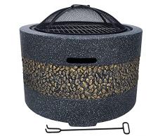 Camino da Giardino, Cortile, Patio, Caminetto da Giardino, Rotondo E A Legna, Caminetto 3 In 1 per Falò Barbecue Allo Stato Brado Con Griglia