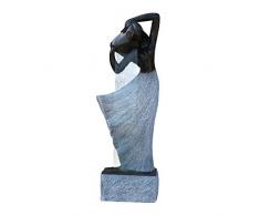 Shampooing Girl - Fontana dacqua per esterni e interni in giardino, statua decorativa grande in fibra di vetro, colore marmo, altezza 46 cm