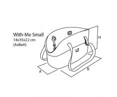 Ferplast Trasportino per Cani Borsa Trasporto per cani di piccola taglia WITH-ME, in Morbida Plastica, Manici regolabili, Cinghiolo di sicurezza incluso, 14 x 35 x h 22 cm Tortora