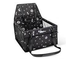Nobleza Seggiolino Auto per Cani di Taglia Piccola, Trasportino Auto Borsa per Cani, Coprisedile Impermeabile per Proteggere Sedile di Automobile per Animali Domestici, 40 * 34 * 25cm(Nero)