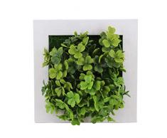 Zentto Simulazione Pianta Portafoto Fiore Artificiale in plastica con Cornice Decorazione da Parete per Giardino Esterno Balcone Portico Soggiorno Nursery