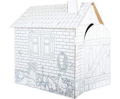 10015 Costruzione da gioco Casetta in cartoncino small foot, in cartone, può esere dipinta e colorata con tempera, pennarelli e pastelli, a partire da 3 anni.