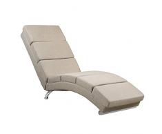 CASARIA Chaise Longue London 186x55cm Sedia a Sdraio Relax Poltrona Lunga Ergonomica Design Moderno
