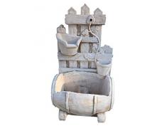 FONTANA VEDOVELLA CON VASCA A FORMA DI BOTTE DA RUBINETTO PER ARREDAMENTO GIARDINO