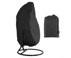 Copertura per Sedia Dondolo, Fodera per Poltrona Sospesa Impermeabile Oxford, Copertina Antipolvere Anti UV Resistente Protettiva per Mobili da Giardino Esterno Terrazza 190x115cm (Nero, 1 pz)