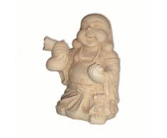 Statua Bouddha porta felicità, fontana, giochi di acqua, decorazione di giardino in gres ricostituito importato dalla Tailandia (10007)