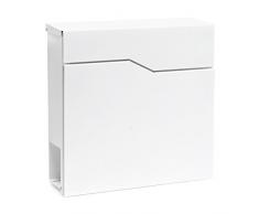 Cassetta postale di design V19 vano portagiornale montaggio a parete bianco
