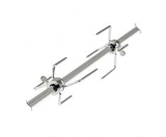BBQ-TORO 2X Aghi per Carne in Acciaio Inox, Morsetti per Alimenti per Barbecue (per Diametro dello spiedo: ca. 1-15 mm), Morsetti per Lo spiedo.