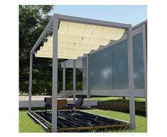 Vela Dombra, Ombrellone A Onda Retrattile Tende A Rullo da Esterno con Protezione Solare Traspirante per Pergola, Veranda XJJUN (Colore : Beige, Taglia : 0.5x2m)