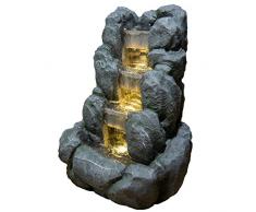 ZenLight Rocky Fontana da interni, in resina, grigio, 24 x 21 x 34 cm