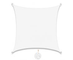 SUNNY GUARD Tenda a Vela Rettangolare 2x2m Impermeabile,Vela ombreggiante parasole Protezione Raggi UV per Giardino Esterno terrazza,Crema