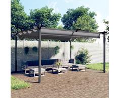 Chusui Pergola da Giardino con Tetto Retrattile 4x3 m Antracite,Pergola,Pergola da Giardino,Pergole per Esterno,Gazebo da Giardino