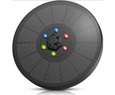 Afang Fontana Zampillo Energia Solare Kit, 3 W Cluce LED Pompa Laghetto Giardino Vasca Uccelli Decorazione ​Bagno Uccelli Pannello Laghetto Piscina