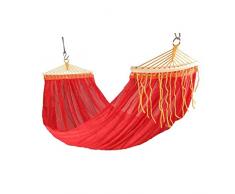 Amaca portatile in rete per attività allaperto, giardino, sport, casa, viaggi, campeggio, dondolo, amaca con confezione regalo per escursionisti (colore blu) ZJ666 (colore : rosso)