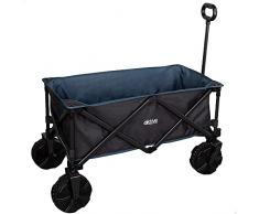 Aktive 62620 - Carrello da trasporto pieghevole, per spiaggia, campeggio, giardino, ruote grandi fuoristrada, larghezza speciale, manico regolabile, carrello per ombrelloni e sedie