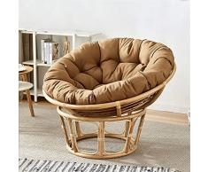 Morbuy Cuscino per Sedie sospese, Cuscino Poltrona Papasan Rotondo Spessa Comoda Seduta Traspirante Cuscino per Interno ed Esterno Giardino (60x60CM,Cachi)