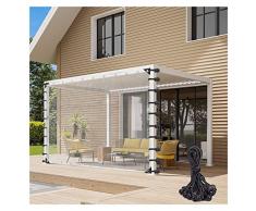LGJEGD Pareti PVC per Esterni Telo Copri pergola con 10 Palline Elastiche da 0,5 mm, Copertura for finestre in plastica Spessa for linverno con Occhielli (Color : Clear, Size : 4.92x8.2/1.5x2.5m)