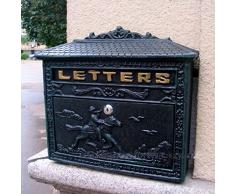 LDMY Cassetta della Posta Americana, Cassetta Postale Vintage a Parete con Chiave e Serratura, Cassetta Postale Decorativa in Metallo per Giornali Postali