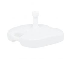 vidaXL Base per Ombrellone Riempibile con Sabbia/Acqua Sostegno per Parasole Fermo Supporto Base di Appoggio 16L Bianca in Plastica
